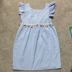 SHEIN Striped Blue summer Dress with Colorful Accents